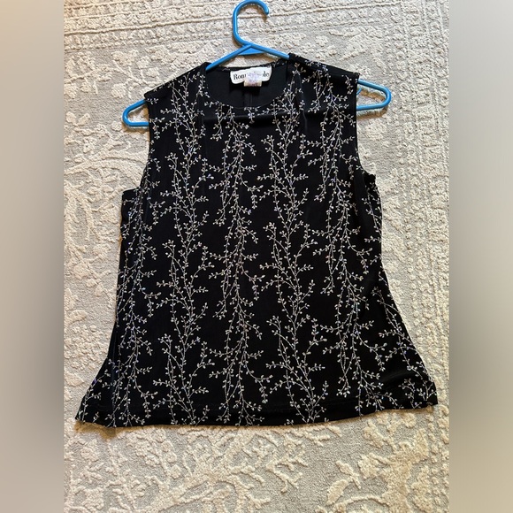 Ronnie Nicole Black Sparkly Shell/ top/ sleeveless,jersey,pullover. - Picture 11 of 12